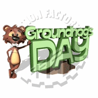 Groundhog Day Sign Animated Clipart