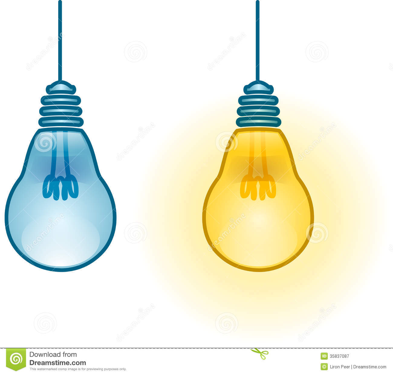 Lightbulb Turned On And Off Royalty Free Stock Photography   Image