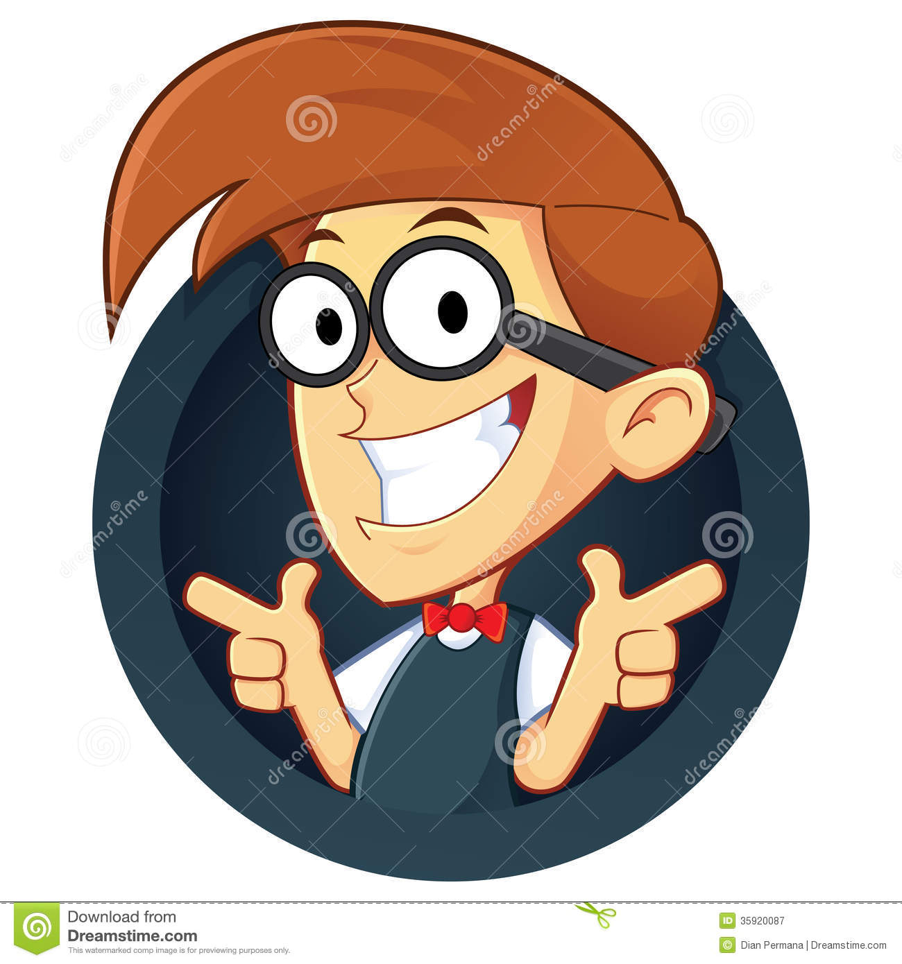 Nerd Geek With Two Gun Finger Gesture Royalty Free Stock Photography