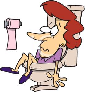 Of A Woman Falling Into A Toilet Bowl   Royalty Free Clipart Picture