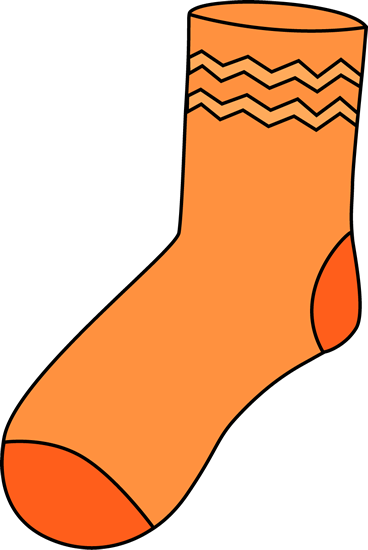 Orange Sock Clip Art   Single Orange Sock With Light Orange Stripes