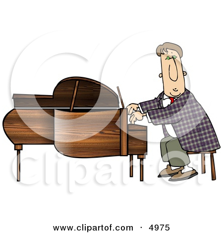 Playing A Grand Piano During A Concert Clipart Illustration Image By