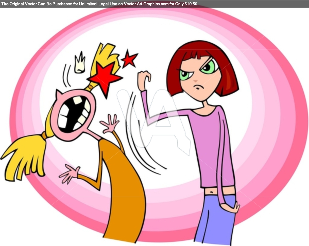Sisters Fighting Clipart In Her Fighting Suit And