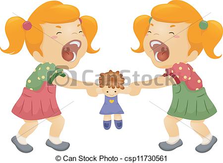 Sisters Fighting Over    Csp11730561   Search Clipart Illustration