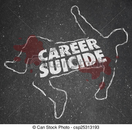 Stock Illustration Of Career Suicide Chalk Outline Words Dead Body Job