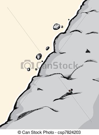 Vectors Of Falling Rocks   Rocks And Boulders Tumble Down A Steep    