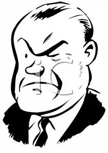 Angry Man Grimacing   Royalty Free Clipart Picture