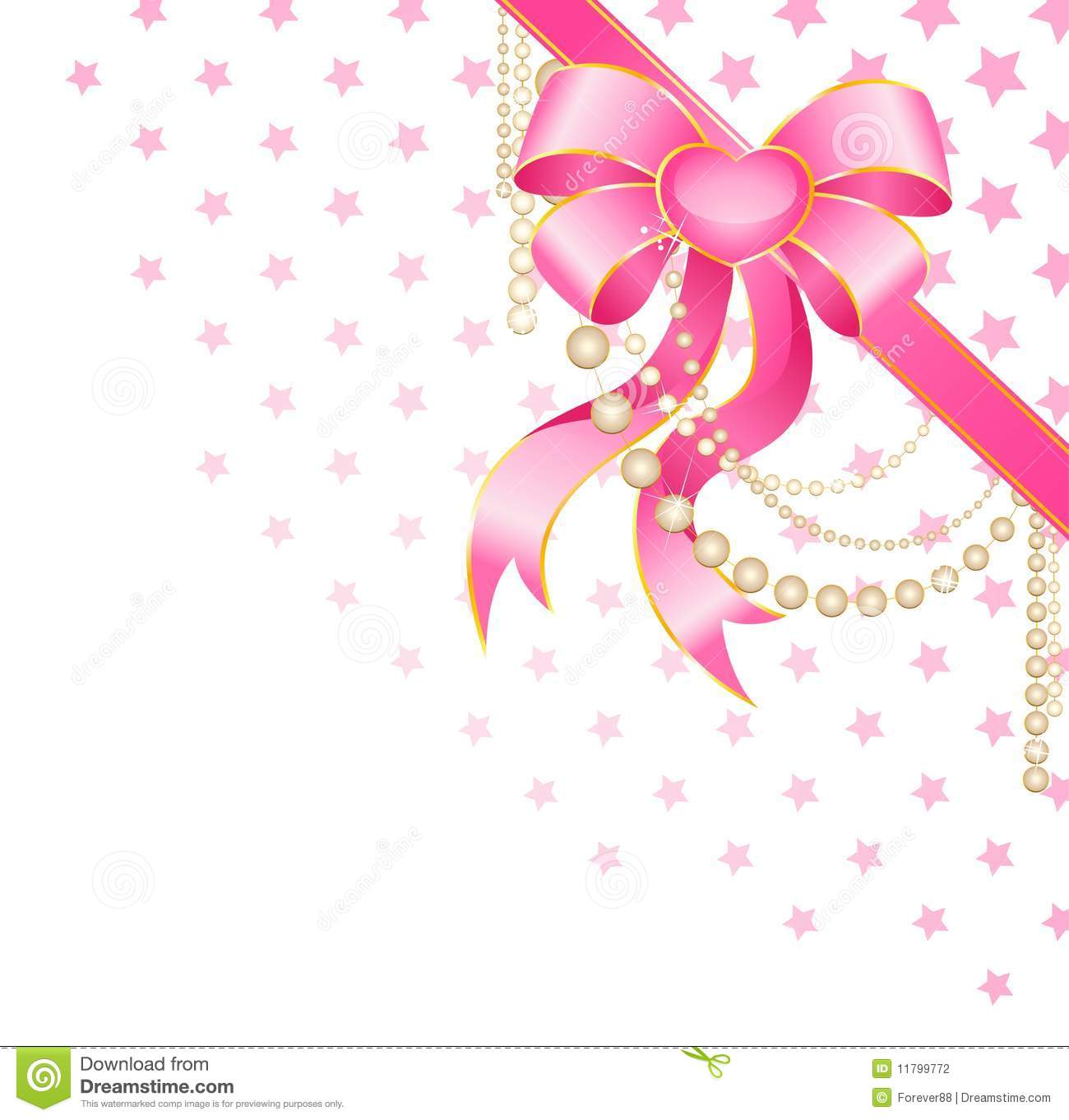 Beautiful Gift With A Big Pink Bow For Christmas