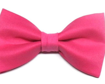 Big And Tall Pink Clip On Pink Bow Tie    