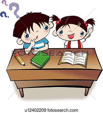 Boy And Girl In School  Fotosearch   Search Vector Clipart