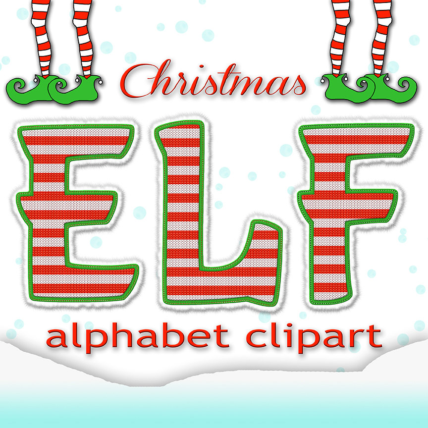 Christmas Alphabet Clipart Elf Alphabet By Theartboxdesigns