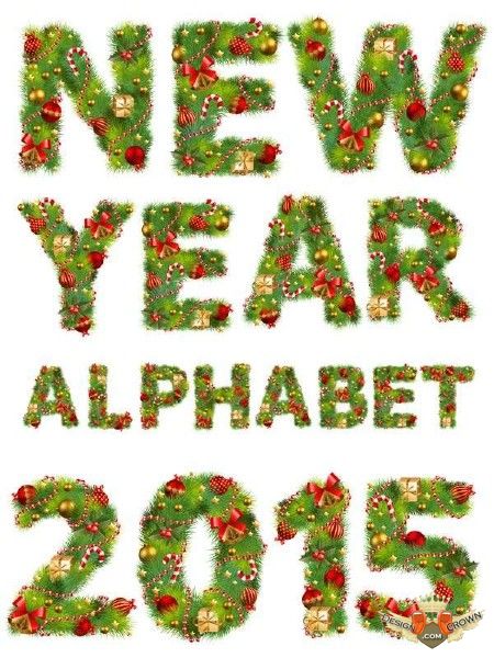 Christmas Alphabet Clipart English Letters And Numbers From New Year    