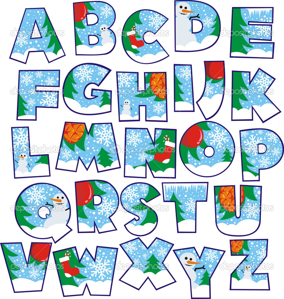 Christmas Alphabet Letters Clip Art   Invitation Templates