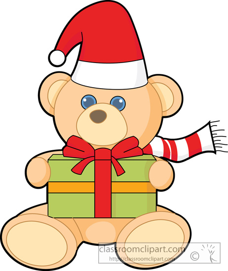 Christmas Clipart   Christmas Teddy Bear 01a   Classroom Clipart