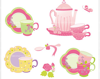 Clip Art Tea Party Tea Party 1tea Cup Calip Art Tea Pot Tea Set