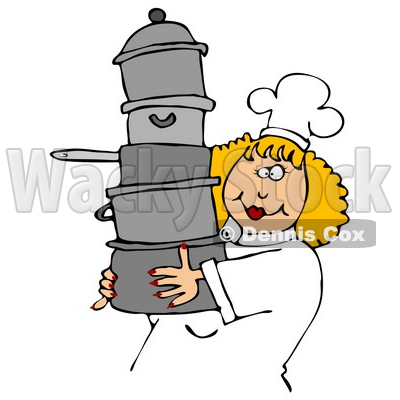Culinary Clipart Illustration Of A Happy Blond Chef Woman In A White