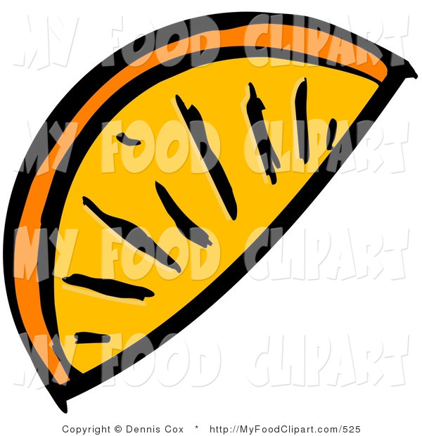 Food Clip Art Of An Orange Wedge Slice On White By Djart    525