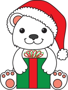 Free Teddy Bear Clipart Image   Teddy Bear Santa With Christmas Gift
