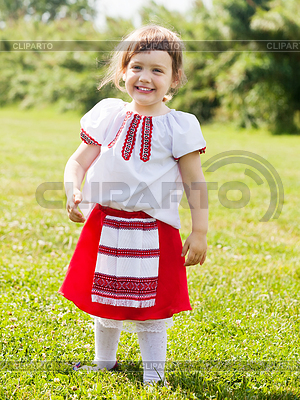 Girl In Russian Folk Clothes On Meadow     Iakov Filimonov