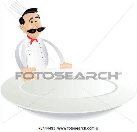 Illustration Of A Cartoon Chef Cook Holding Plate For Showing Today S