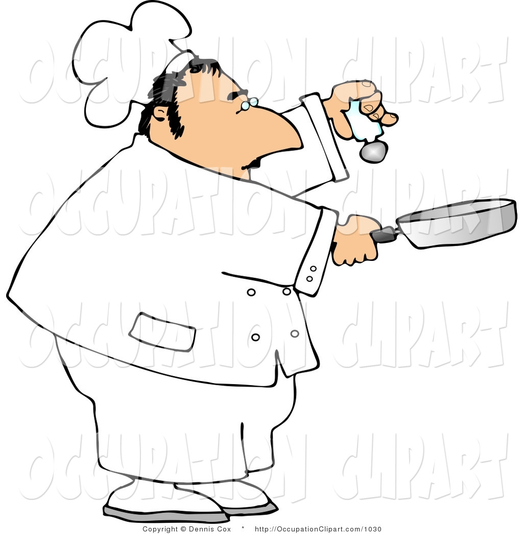 In This Picture A Cartoonish Chef Holds A Gold Serving Platter With A    