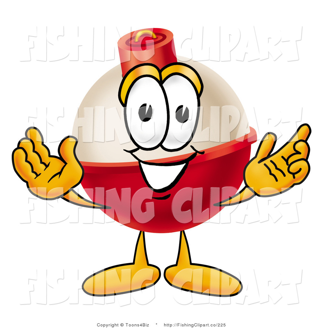 Larger Preview  Clip Art Of A Fishing Bobber Mascot Cartoon Character