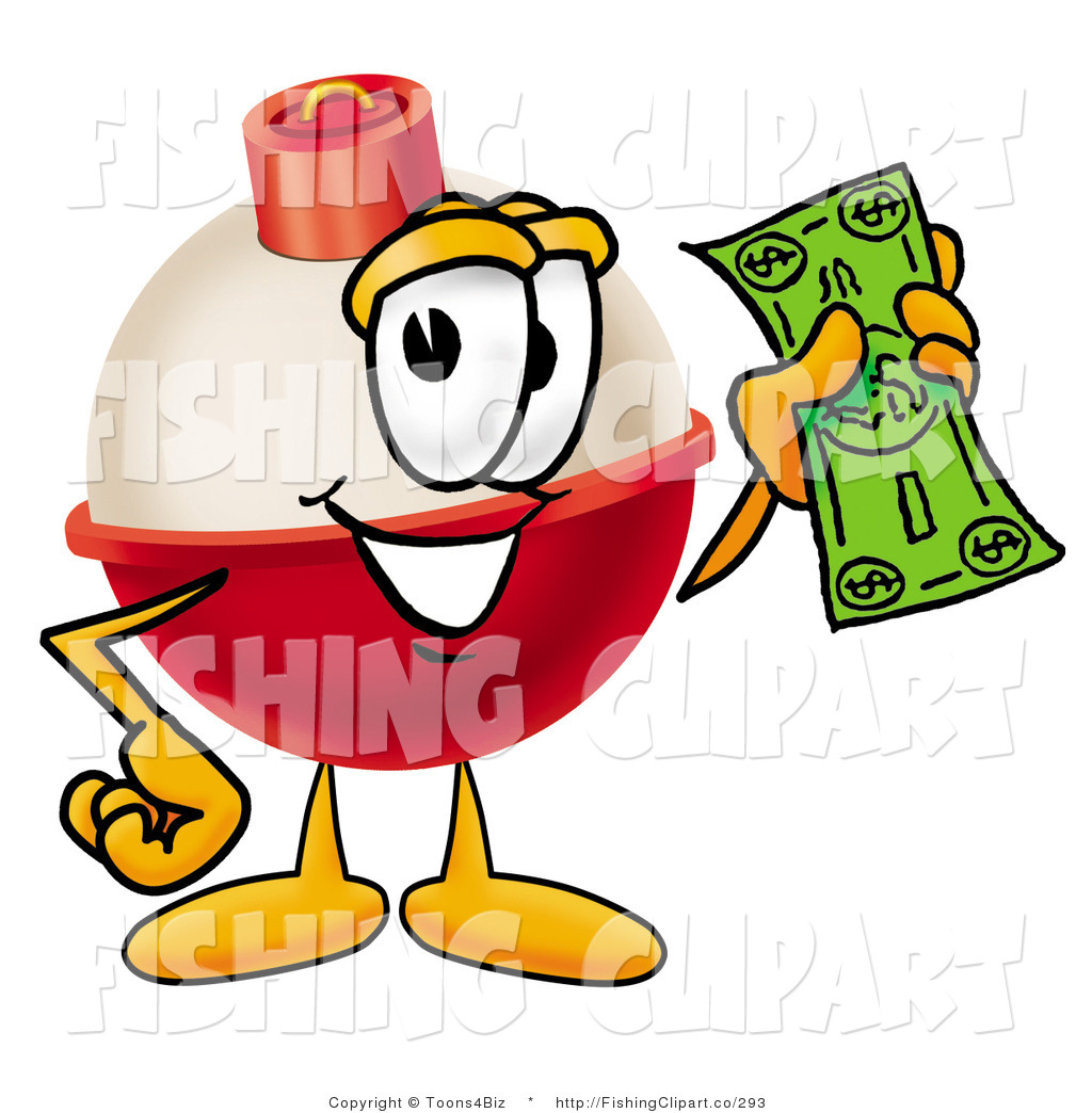 Larger Preview  Clip Art Of A Fishing Bobber Mascot Cartoon Character