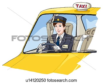 Of Female Taxi Driver Driving Illustration U14120250   Search Clipart