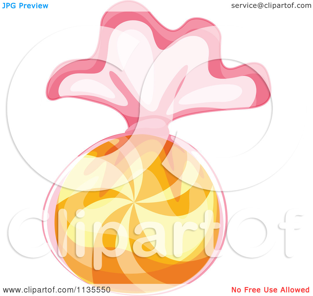 Of Hard Candy In A Pink Wrapper 2   Royalty Free Vector Clipart    