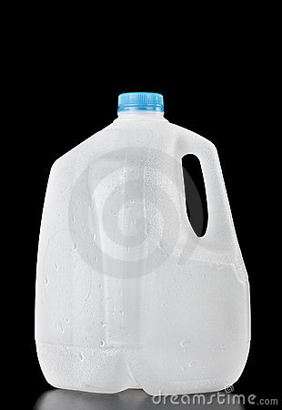 Recyclable Plastic Water Milk Or Juice Bottle Of One Gallon On Black