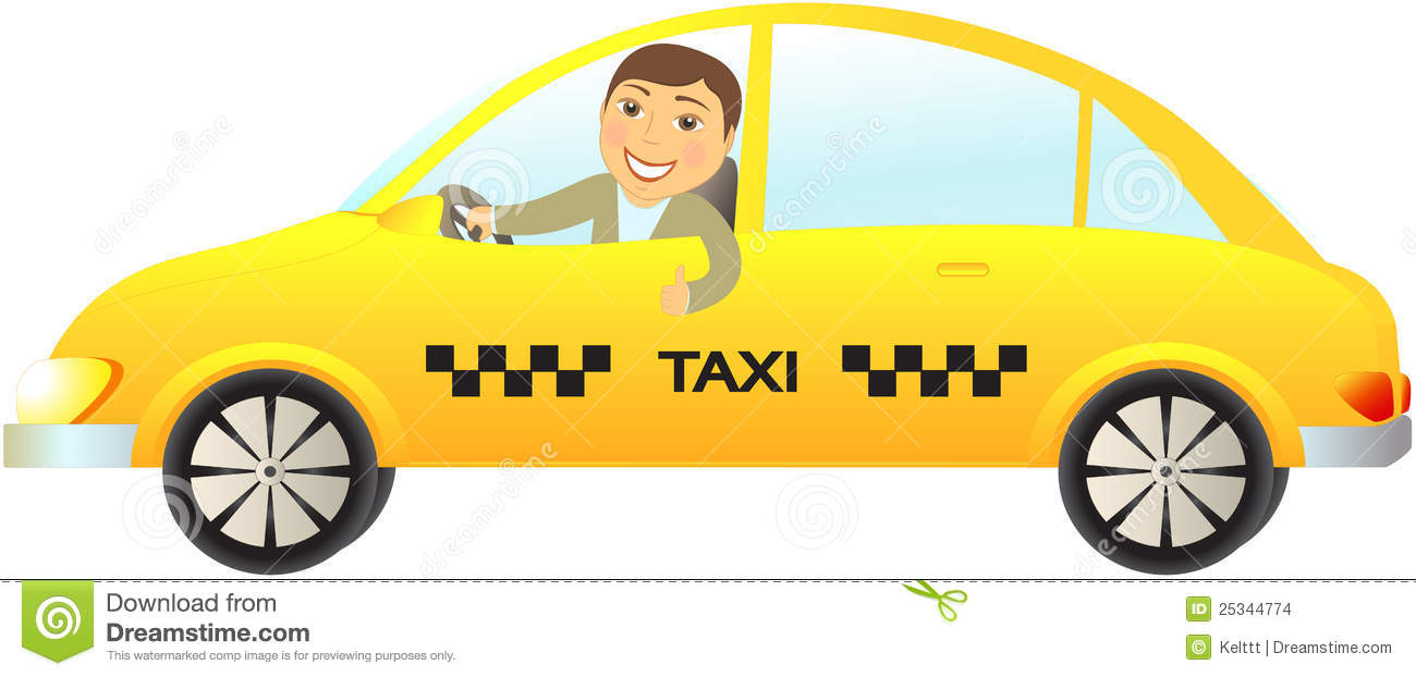 Taxi Car With Driver Thumb Up Stock Images   Image  25344774