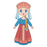 The Girl In The Russian National Suit  Historical Clothes Royalty Free    