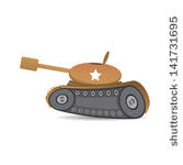 Vector Army Tank  Vector Military Brown Tank  Kids Background With
