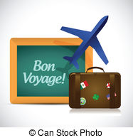 Bon Voyage Or Safe Trip Travel Illustration Design Vector Clip Art
