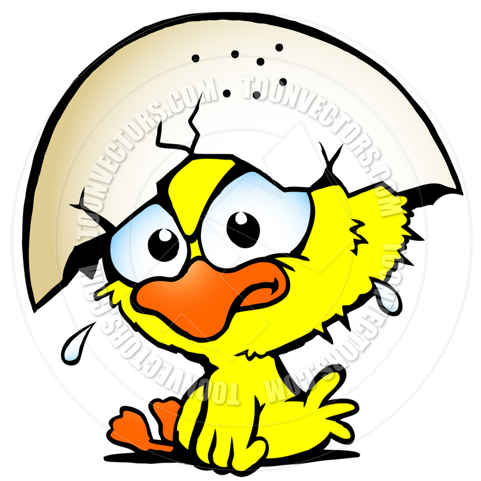 Cartoon Cute Unhappy Baby Chicken By Poul Carlsen   Toon Vectors Eps    