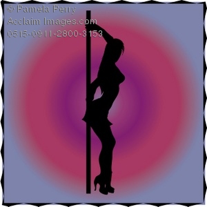 Clip Art Illustration Of A Exotic Dancer Silhouette