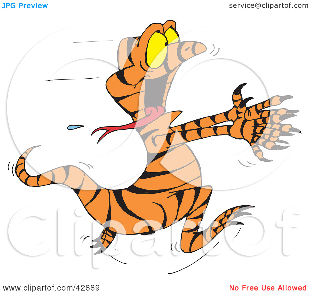 Clipart Illustration Of A Scared Running Lizard By Dennis Holmes