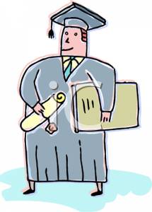 Clipart Image Of A Graduate Holding A Diploma 