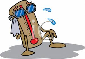 Clipart Image Of A Sweating Thermometer