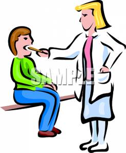 Doctor Taking A Patient S Temperature   Clipart