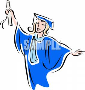 Girl Graduating Clip Art Image