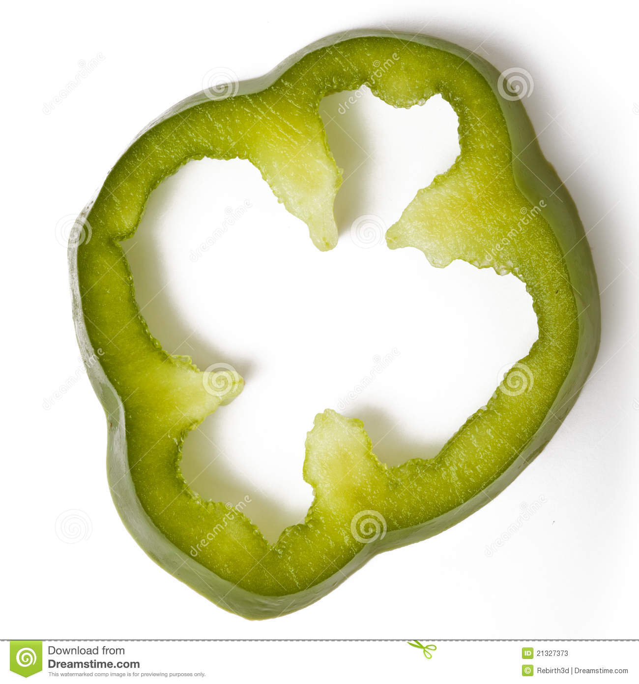 Green Pepper Clipart Green Pepper Slice On White