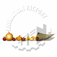 Have A Safe Trip Message And Cornucopia Animated Clipart