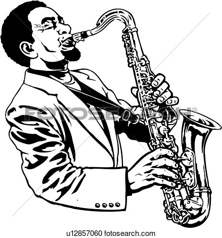 Illustration Lineart Sax Saxophone Player Saxophonist Music View