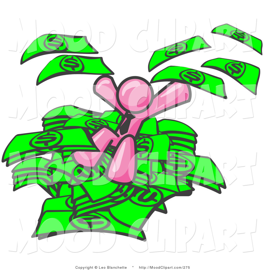 Larger Preview  Mood Clip Art Of A Pink Businessperson Jumping In A