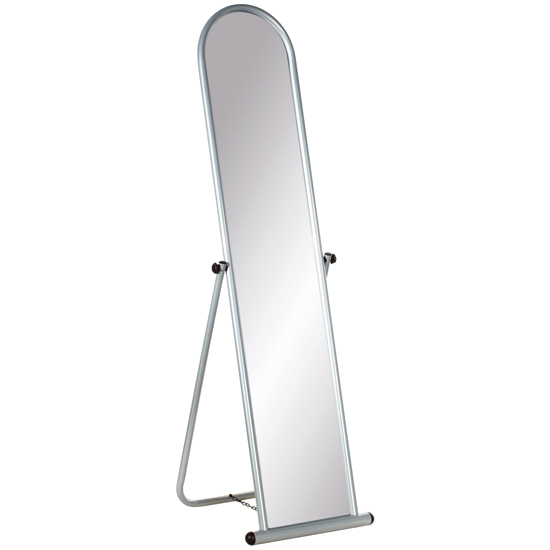 Length Mirror In A Silver Finish   A Unique Free Standing Mirror