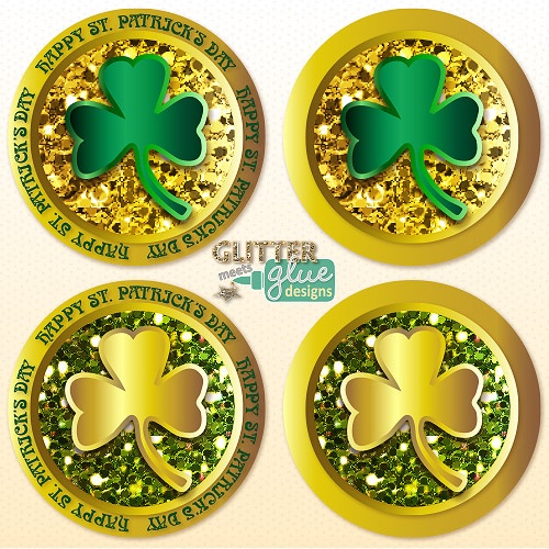 Lucky Leprechaun S Glittery St  Patrick S Day Gold Coins Clipart   Sh