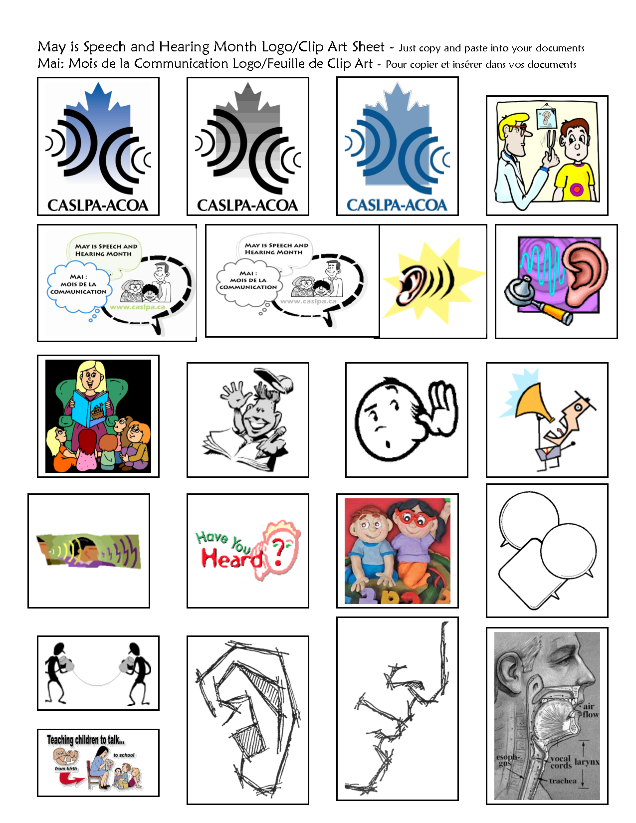 May Is Speech And Hearing Month Logo Clip Art Sheet   Just Copy And