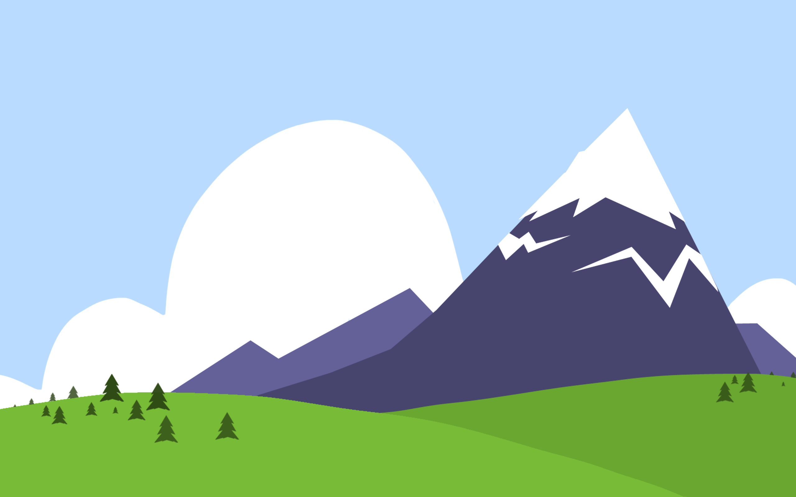Mountain And Forest   Blue Green Nature Purple White   Powerpoint