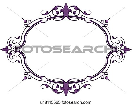 Purple Fancy Frame View Large Clip Art Graphic